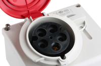 5003287 Scame Switchable IP44 Industrial Interlock Socket 3P+N+E, Earthing Position 6h, 32A, 400 V