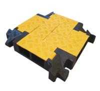 252-2834 RS PRO 250mm Black/Yellow Cable Cover in Rubber, 38 x 35mm Inside dia.