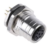 1200840033 Brad from Molex Circular Connector, 8 Contacts, PCB, M12 Connector, Socket, Female, IP69K, Ultra-Lock Series