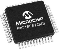 pic18f57q43-ipt Microchip PIC18F57Q43-I/PT, 8 bit PIC18F, PIC18-Q43 Microcontroller, 64 MHz, 128kB FLASH, 64-Pin TQFP