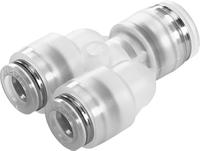 npqp-y-q8-q6-fd-p10 Festo NPQP Series Y Tube-to-Tube Adaptor, Push In 8 mm to Push In 6 mm, Tube-to-Tube Connection Style, 133125
