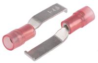 267-4372 RS PRO Hooked Insulated Crimp Blade Terminal 17.4mm Blade Length, 0.5mm² to 1.5mm², 22AWG to 16AWG, Red