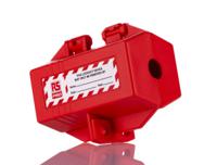 161-5876 RS PRO Red 2-Lock Polypropylene Plug Lockout, 9mm Shackle, 12.75mm Attachment