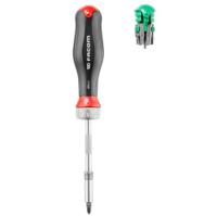 atcl1pb Facom 1/4 in Hexagon Slotted; Phillips; Pozidriv; Resistorx; Hexagon Ratchet Bit Set Chrome Chrome Vanadium Steel
