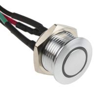 175-8590 RS PRO Illuminated Push Button Switch, Momentary, Panel Mount, 16mm Cutout, SPST, Yellow LED, 36V dc, IP67
