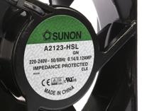 a2123-hslgn Sunon A2123 Series Axial Fan, 230 V ac, AC Operation, 161.4m³/h, 22W, 120mA Max, 120 x 120 x 38mm