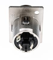 nc5fp-1 Neutrik Panel Mount XLR Connector, Female, 50 V, 5 Way, Silver over Nickel Plating