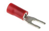 208-2515 RS PRO Insulated Crimp Spade Connector, 0.5mm² to 1.5mm², 22AWG to 16AWG, M3 Stud Size Vinyl, Red