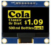 mdob128064bv-ys Midas 1.54in Yellow Passive matrix OLED Display 128 x 64pixels COB SPI Interface