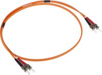 535-7389 RS PRO ST to ST Duplex Multi Mode OM1 Fibre Optic Cable, 62.5/125μm, Orange, 1m