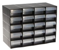 909-7000 RS PRO 20 Drawer Storage Unit, PP, 210mm x 270mm x 130mm, Black