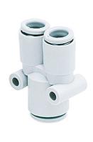 kq2u10-12a SMC KQ2 Series Y Tube-to-Tube Adaptor, Push In 10 mm to Push In 10 mm, Tube-to-Tube Connection Style
