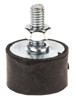 2515ve18-60 FIBET Cylindrical M6 Anti Vibration Mount, Male Buffer Foot with 79.2kg Compression Load