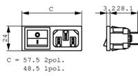 bzm42z000053c Bulgin C14 Panel Mount IEC Connector Socket, 10A, 250 V