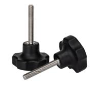 199-261 RS PRO Black Thermoplastic Multiple Lobes Clamping Knob, M6, Threaded Mount