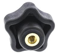 69811 Elesa  Black Multiple Lobes Clamping Knob, M4, Threaded Hole