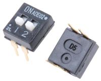 ade02a04 TE Connectivity 2 Way Through Hole DIP Switch SPST, Extended Slide Actuator