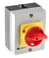 466-227 RS PRO 4P Pole DIN Rail Isolator Switch - 32A Maximum Current, 11kW Power Rating, IP65