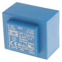 pt-75212 Block 12V ac 2 Output Through Hole PCB Transformer, 7.5VA