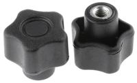 702-7594 RS PRO Black Multiple Lobes Clamping Knob, M6, Threaded Hole
