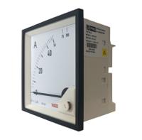 186-2463 RS PRO Analogue Panel Ammeter 10 (Input) A, 100 (Scle) A, 50/5 (CT) A AC, 92mm x 92mm, 1 % Moving Iron