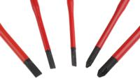 atdj5tvepb Facom Pozidriv; Slotted Insulated Screwdriver Set, 5-Piece, ESD-Safe