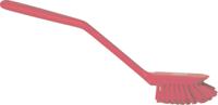 42371 Vikan Medium Bristle Pink Scrubbing Brush, 23mm bristle length, PET bristle material