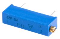 m43p104kb40 Vishay 43P Series 20-Turn Through Hole Trimmer Resistor with Pin Terminations, 100kΩ ±10% 1/2W ±100ppm/°C