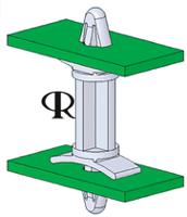 dlcbs-8-01 DLCBS-8-01, 12.7mm High Nylon PCB Support Pillar for 3.18mm PCB Hole, 14.3mm Base