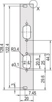 30118344 nVent SCHROFF 30118 Series Aluminium Front Panel, 128.4 x 19.98mm