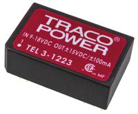 tel-3-1223 TRACOPOWER TEL 3 DC-DC Converter, ±15V dc/ ±100mA Output, 9 → 18 V dc Input, 3W, Through Hole, +85°C Max Temp