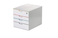 762627 Durable 4 Drawer Storage Unit, Plastic, 292mm x 280mm x 356mm, Multi-Colour