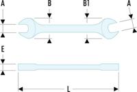 4416x17 Facom 44 Series Double Ended Open Spanner, 16mm, Metric, Double Ended, 210 mm Overall