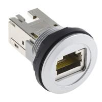 09454521560 Harting har-port Series Single-Port RJ45 Socket/RJ45 Socket Coupler, Cat6, Shielded