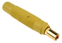 931804703 Hirschmann Test & Measurement Yellow Female Banana Socket, 4 mm Connector, Solder Termination, 16A, 30 V ac, 60V dc,