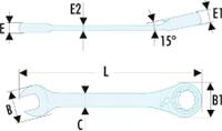 467bs10 Facom 467BS Series Combination Ratchet Spanner, 10mm, Metric, Double Ended, 95.5 mm Overall