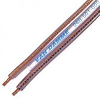 268-501-000 Van Damme 2 Core Speaker Cable, 0.75 mm² CSA Screened, 10 x 3mm od, 100m, Transparent