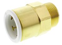 22mc34brass John Guest Brass Pipe Fitting, Straight Push Fit Coupler, Male 3/4in to Female 22mm