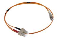 536-6995 RS PRO LC to SC Duplex Multi Mode OM1 Fibre Optic Cable, 62.5/125μm, Orange, 1m