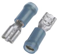 9-160479-2 TE Connectivity PIDG FASTON .187 Blue Insulated Female Spade Connector, Receptacle, 4.8 x 0.8mm Tab Size, 1.3mm² to 2mm²