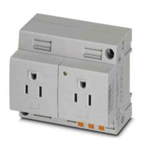 0804177 Phoenix Contact USA Mains Sockets, 15A, DIN Rail, 125 V