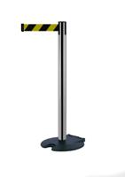 rb1-1p-d4 Tensator Black & Yellow Steel Retractable Barrier, 2.3m, Yellow/Black Tape