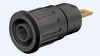 233120-21 Staubli Black Female Banana Socket, 4 mm Connector, Press Fit Termination, 24A, 1000V, Gold Plating