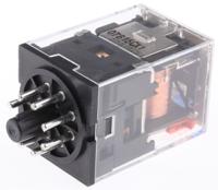 mks2pin-24vdc Omron Plug In Relay, 24V dc Coil, 10A Switching Current, DPDT