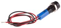 723-9511 RS PRO Blue Panel Mount Indicator, 24V dc, 8mm Mounting Hole Size, Lead Wires Termination, IP67