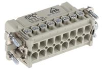 10531000 EPIC Heavy Duty Power Connector Insert, 14A, Female, H-A Series, 16 Contacts