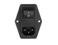 fn284-6-06 Schaffner 6A, 250 V ac Male Panel Mount IEC Filter 2 Pole FN284-6-06, Faston 2 Fuse