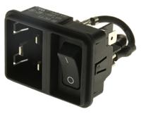 ec110001201 Schurter C20 Snap-In IEC Connector Male, 20A, 250 V