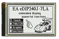 ea-edip240j-7lwtp Display Visions EA EDIP240J-7LWTP Graphic LCD Display, Black, White on, Transflective