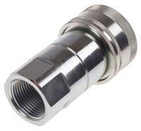 745-4729 RS PRO Steel Female Hydraulic Quick Connect Coupling, BSP 1 Female